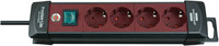 Удлинитель 1,8 м Brennenstuhl Premium-Line, 4 розетки, выключатель, черный/ бордовый (1951740100)