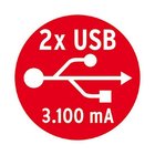Сетевой фильтр 3 м Brennenstuhl Premium-Protect-Line 60.000А, 6 розеток, 2 USB (1391000537)