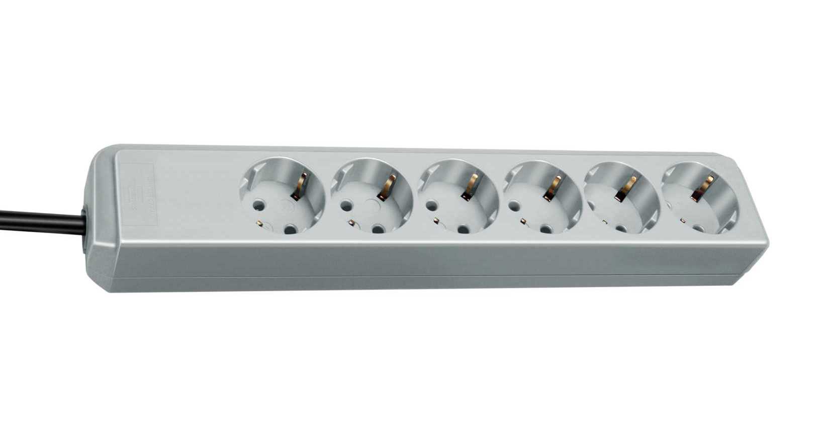 Удлинитель 1,5 м Brennenstuhl ECO-Line, 6 розеток, светло-серый (1159450015)