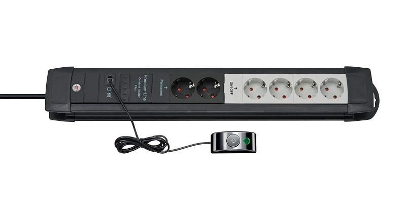 Удлинитель 3 м Brennenstuhl Premium-Line Comfort Switch Plus, 6 розеток (1156050071)