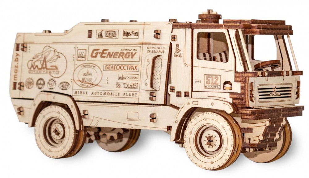 Конструктор деревянный 3D EWA МАЗ-5309RR 1:20 (Emaz1-20)