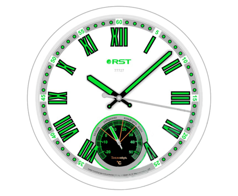 Светящиеся настенные метеочасы RST 77727			