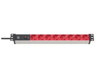 Удлинитель Alu-Line Brennenstuhl 19дюйм, 2м., С 14, 8 роз.,16А, выкл, IP20 (1390007118)