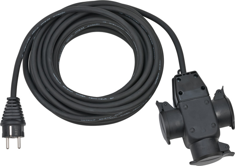 1167810301 Brennenstuhl удлинитель-переноска Extension Cable,10м., кабель черный 1,5мм2, 3 роз.,IP44