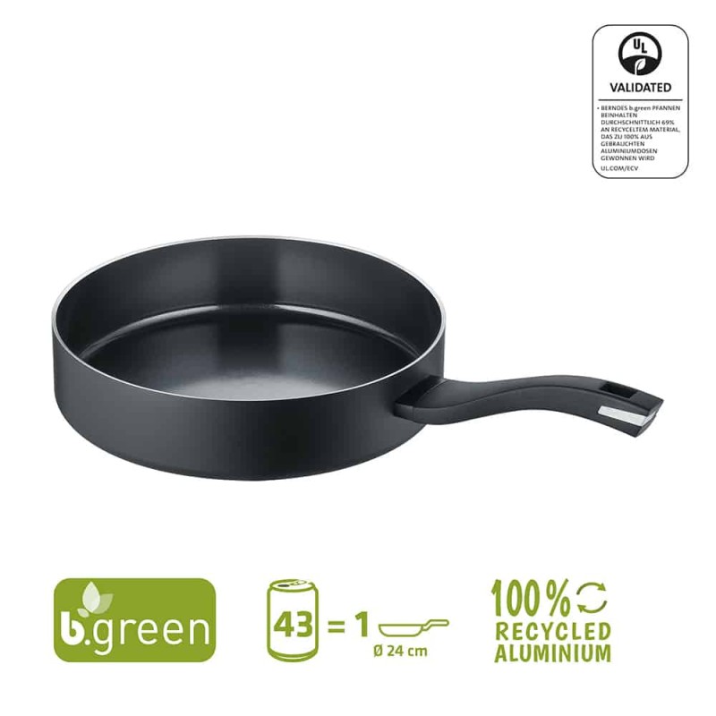 0015441342 Berndes b.green Alu Recycled Induction сотейник 24 с крышкой