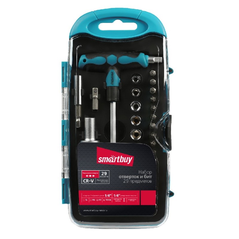 Отвертка Smartbuy ONE Tools с набором насадок 29 предметов CR-V (1/24)  арт.SBT-SCBS-29P1