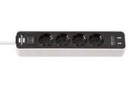 Удлинитель 1,5 м Brennenstuhl ECOLOR, 4 розетки, 2 USB, белый-черный (1153240026)