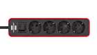 Удлинитель 1,5 м Brennenstuhl ECOLOR, 4 розетки, красный-черный (1153240070)