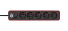Удлинитель 1,5 м Brennenstuhl ECOLOR, 5 розеток, красный-черный (1153250070)