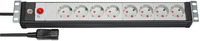 Удлинитель Brennenstuhl Premium-Line для шкафов 19дюйм, 3 м., 8 роз.,10А, черный/светло-сер,кабель 1мм2 (1156057128)