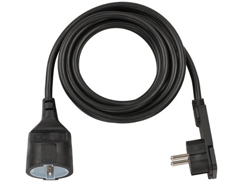 Удлинитель 2 м с плоской вилкой Brennenstuhl Quality Extension Cable, черный (1168980020)