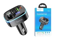 FM-трансмиттер HOCO E62 2USB+Type-C microSD bluetooth 5.0 черный (1/120)