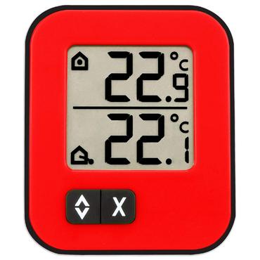 Термометр цифровой с внешним проводным датчиком TFA Moxx, красный (30.1043.05)