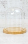 Стеклоприбор. Колпак стеклянный на деревян. подставке, орех, 80/105мм, (300524)