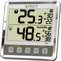 Цифровой термогигрометр с большим дисплеем, серебристый корпус RST 02404.