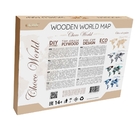EWA Деревянная Карта Мира настенная, объемная 3 уровня, размер S (100x55 см), цвет шоколад