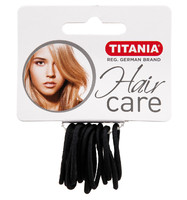 Резинки для волос TITANIA, 3 см, 12 шт., черные (7800)