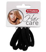Резинки для волос TITANIA, 4 см, 6 шт., черные (7868)
