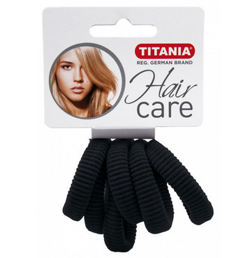Резинки для волос TITANIA, 3,5 см, 6 шт., черные (7871)