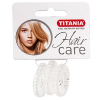 Резинки для волос TITANIA, 2,5 см, 3 шт., прозрачные, пружина (7916)