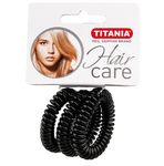 Резинки для волос TITANIA, пружина, 4 см, 3 шт., черные (7917)