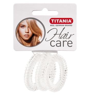 Резинки для волос TITANIA, пружина, 4 см, 3 шт., прозрачные (7919)