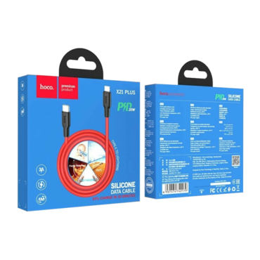 Кабель HOCO X21 Plus Type-C to iP 1.0м 3.0A 20W силикон ч/к (1/28/168)