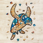 Деревянный, фигурный пазл EWA Морская Черепаха L 39x55 см (epuzLseaturt)