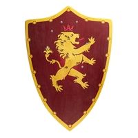Большой треугольный щит деревянный детский Лев (красный)