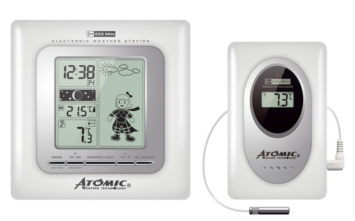 Электронная цифровая домашняя метеостанция Atomic W839009-White