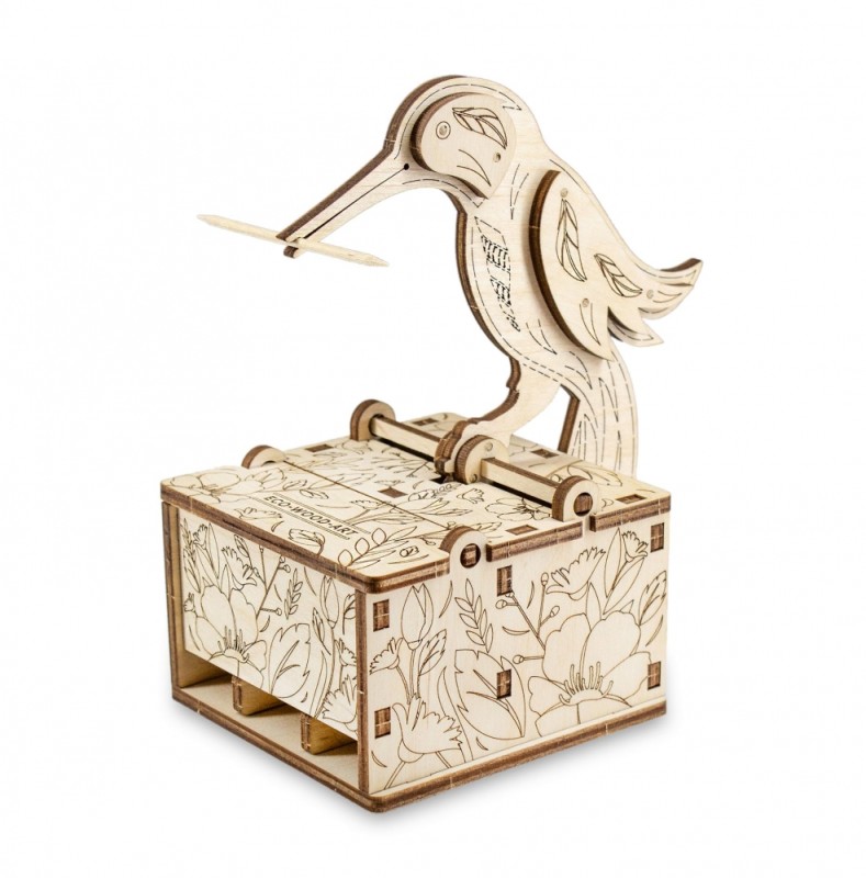 Диспенсер для зубочисток (подставка) сборная EWA Design Птичка (Ebird)