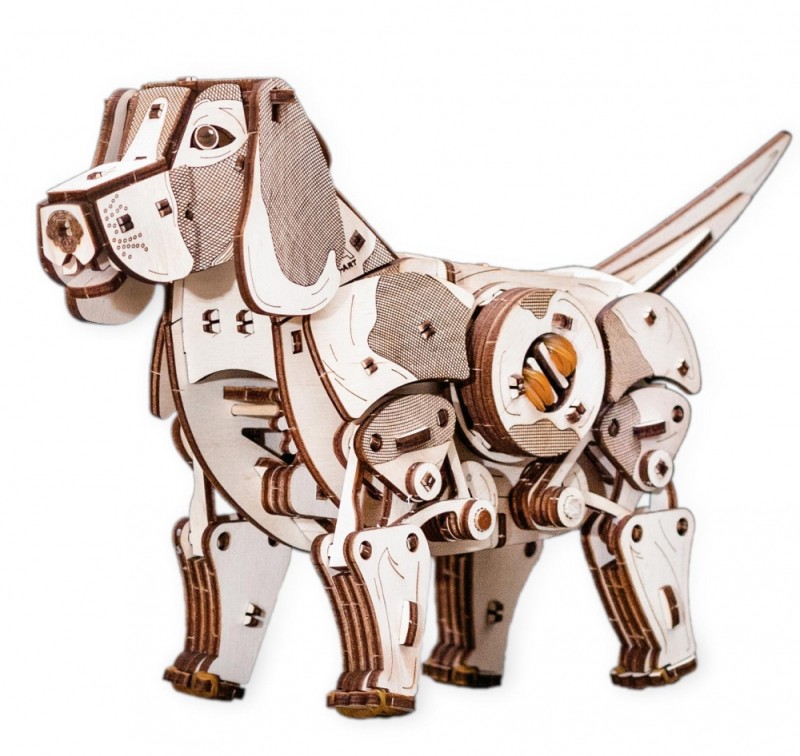 Конструктор деревянный 3D EWA Механический щенок Puppy (Epup)